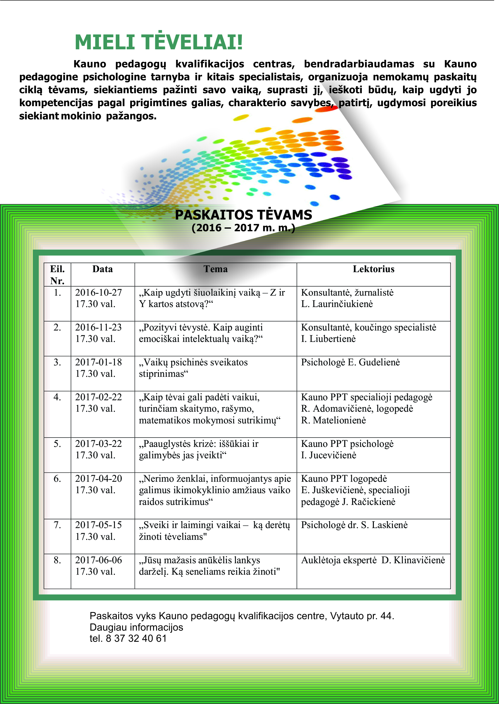 Paskaitos tėveliams
